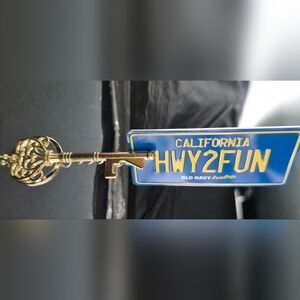 Old Navy Gold Key with Blue California Keychain